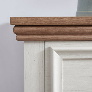 English Elm Modern 7 Drawers Cabinet with Smooth Glide Drawers, Metal Handles & Unique Feet—Slim Farmhouse Storage Tall Chest W2275P233489