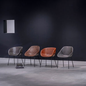 EuroStyle Corinna Distressed Leatherette Dining Side Chairs with Steel Base Set of 2 Dark Brown 30502BRN