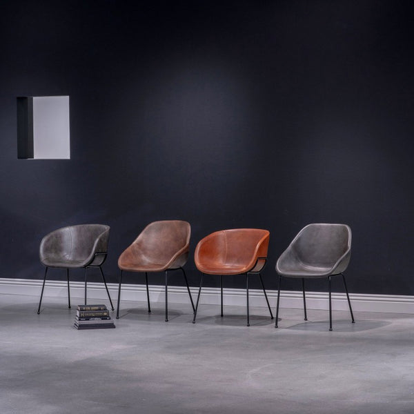 EuroStyle Corinna Distressed Leatherette Dining Side Chairs with Steel Base Set of 2 Dark Brown 30502BRN