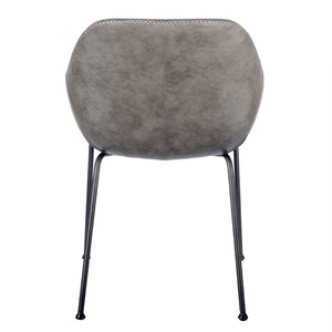 EuroStyle Corinna Distressed Leatherette Dining Side Chairs with Steel Base Set of 2 Charcoal Gray 30502DKGRY