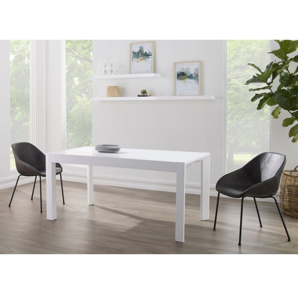 EuroStyle Corinna Distressed Leatherette Dining Side Chairs with Steel Base Set of 2 Charcoal Gray 30502DKGRY