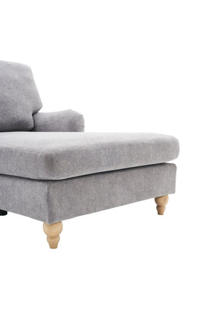 English Elm Modern Mid-Century Oversized Chaise Lounger Sofa Bed with Solid Wood Legs, Deep Seat Comfort Sleeper Grey W2363S00070