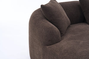 English Elm Compression Compression Sponge Sofa Curved Modular Sectional with 30D High-Density Chenille Sleeper for Cozy Apartment Living Room Comfort and Safe Rounded Design Brown W2231S00029