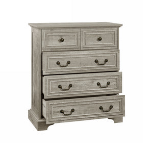 English Elm Farmhouse Rustic 5-Drawer Dresser with Stable Engineered Wood Build, Smooth Metal Slides, 36" Length W1785P238910