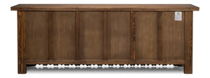 Sarreid Nader Persian Burnt Brown Sideboard With 3 Removable Shelves - Stylish Reclaimed Pine Furniture Piece Brown  30520-2