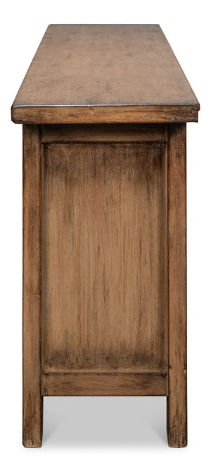 Sarreid Persian Black Sideboard - Stylish Reclaimed Pine With 3 Removable Shelves & Chic Black Rubbed Finish Brown  30520