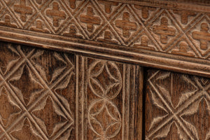 Sarreid Persian Black Sideboard - Stylish Reclaimed Pine With 3 Removable Shelves & Chic Black Rubbed Finish Brown  30520