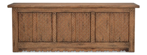 Sarreid Persian Black Sideboard - Stylish Reclaimed Pine With 3 Removable Shelves & Chic Black Rubbed Finish Brown  30520