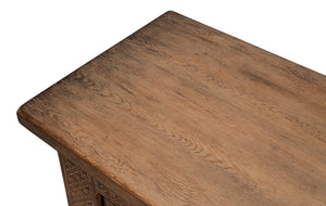 Sarreid Persian Black Sideboard - Stylish Reclaimed Pine With 3 Removable Shelves & Chic Black Rubbed Finish Brown  30520