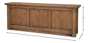 Sarreid Persian Black Sideboard - Stylish Reclaimed Pine With 3 Removable Shelves & Chic Black Rubbed Finish Brown  30520