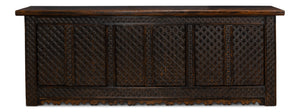 Sarreid Persian Black Sideboard - Stylish Reclaimed Pine With 3 Removable Shelves & Chic Black Rubbed Finish Brown  30520