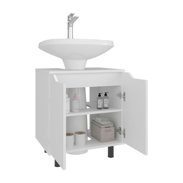 English Elm Marlo Freestanding Under Sink Cabinet Flat Panel Doors Plumbing Cutout Bathroom Storage B070P368091