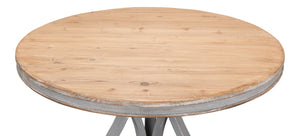Sarreid Flying Buttress Dining Table In Distressed Grey - Stylish Old Pine Design For Elegant Dining Spaces Grey  30537