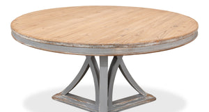 Sarreid Flying Buttress Dining Table In Distressed Grey - Stylish Old Pine Design For Elegant Dining Spaces Grey  30537
