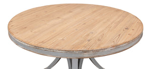 Sarreid Flying Buttress Dining Table In Distressed Grey - Stylish Old Pine Design For Elegant Dining Spaces Grey  30537