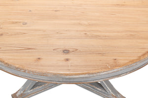 Sarreid Flying Buttress Dining Table In Distressed Grey - Stylish Old Pine Design For Elegant Dining Spaces Grey  30537