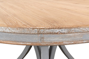 Sarreid Flying Buttress Dining Table In Distressed Grey - Stylish Old Pine Design For Elegant Dining Spaces Grey  30537