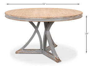 Sarreid Flying Buttress Dining Table In Distressed Grey - Stylish Old Pine Design For Elegant Dining Spaces Grey  30537