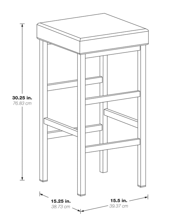 OSP Home Furnishings 30" Chrome Backless Stool White