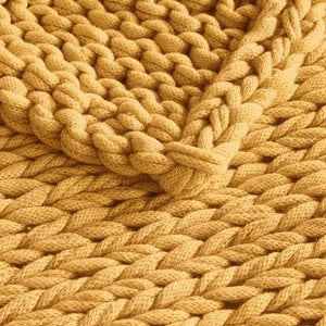 JLA Home Madison Park - Hand Made Throw Blanket: Ultra-Soft Double-Knit Acrylic Throw with Modern Boho Style, OEKO-TEX Safe Cozy Gift Yellow MP50-8215