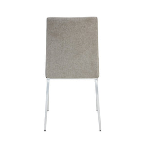 EuroStyle Rasmus Two-Tone Leatherette Dining Side Chairs with Brushed Steel Legs Set of 2 Charcoal Gray 30556DKGRY