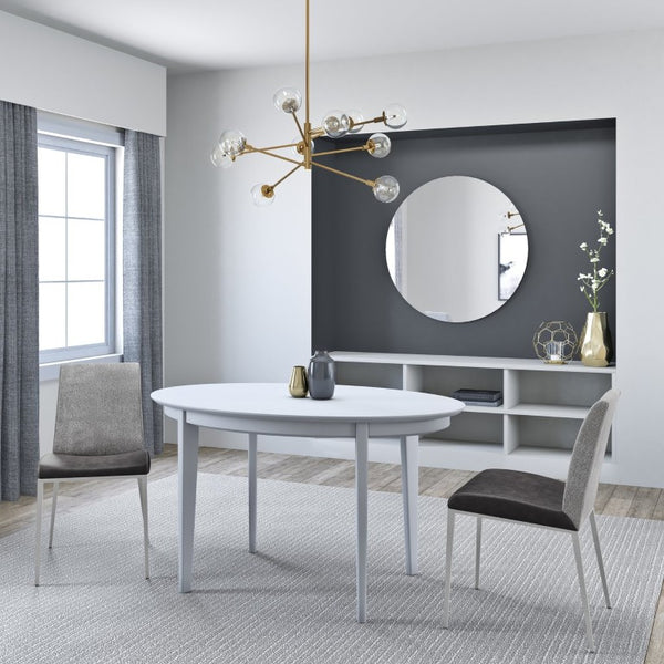 EuroStyle Rasmus Two-Tone Leatherette Dining Side Chairs with Brushed Steel Legs Set of 2 Charcoal Gray 30556DKGRY