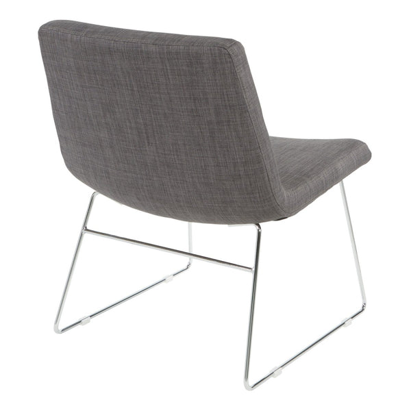 OSP Home Furnishings Thompson Contemporary Accent Chair with Chrome Sled Base for Office or Lounge Spaces THP-M78