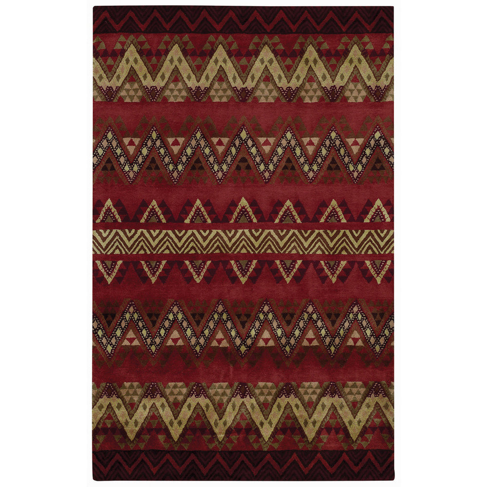 Capel Rugs Timber Ridge Cinnamon - Cozy-plush Pure Wool Lodge-style Rug With Energetic Patterns For Your Home Cinnamon, Red 100% Wool 3057rs03000500500