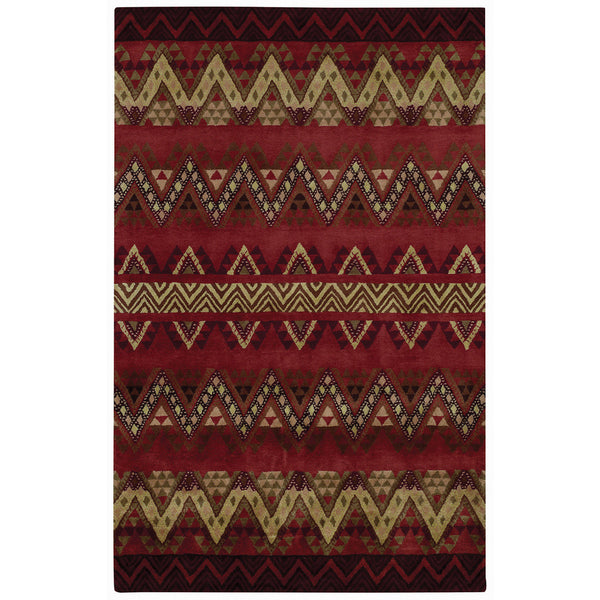 Capel Rugs Timber Ridge Cinnamon - Cozy-plush Pure Wool Lodge-style Rug With Energetic Patterns For Your Home Cinnamon, Red 100% Wool 3057rs03000500500