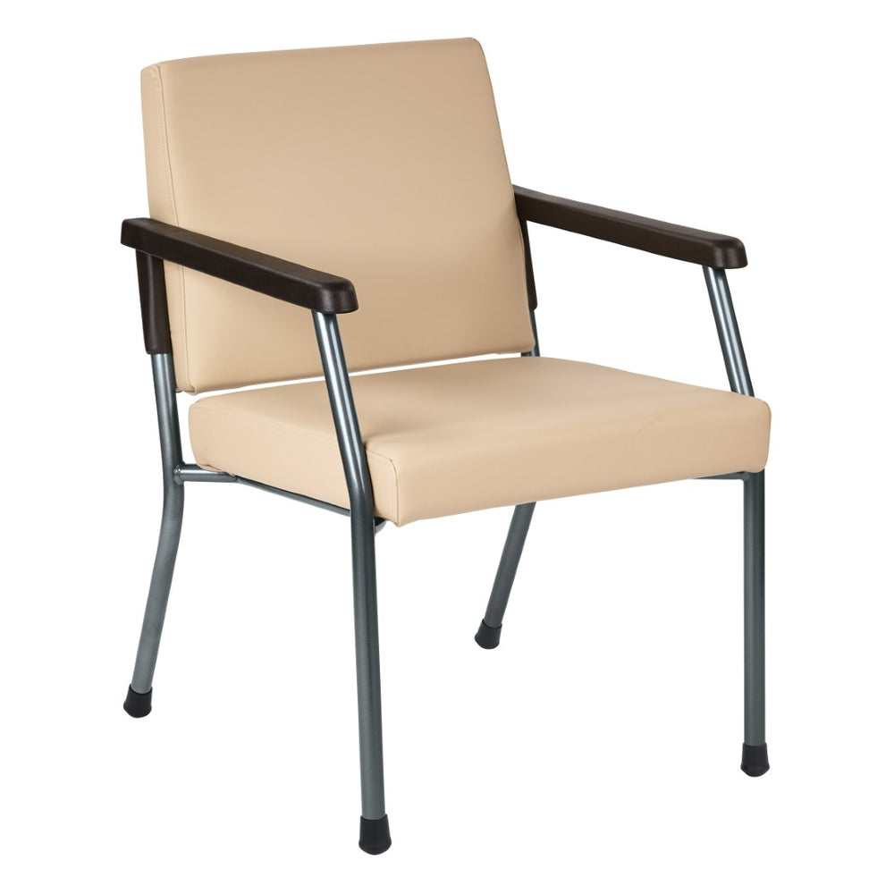 OSP Home Furnishings Bariatric Guest Chair with Reinforced Metal Frame and Pu Arm Pads for Medical Waiting Rooms BC9601-R104