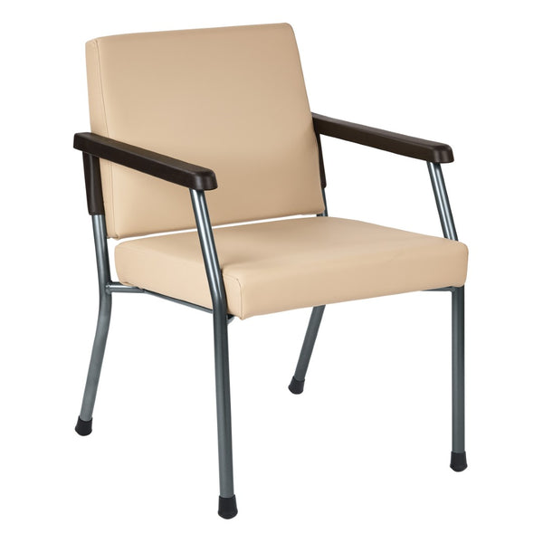 OSP Home Furnishings Bariatric Guest Chair with Reinforced Metal Frame and Pu Arm Pads for Medical Waiting Rooms BC9601-R104