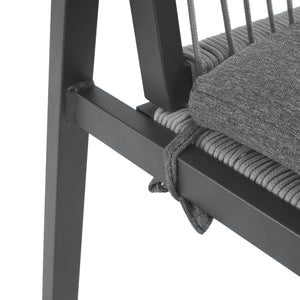 English Elm Christopher Knight Home® - Outdoor Dining Set - Modern Aluminum Table & 6 Comfortable Rope-Woven Chairs For Patio Elegance N768P196697G_66959.00BLK