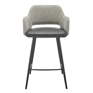 EuroStyle Desi Swivel Counter Stool Mixed Upholstery Steel Base For Kitchen Or Bar 21.5D x 21.5W x 36H 30584-DKGRY