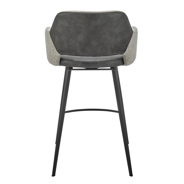 EuroStyle Desi Swivel Counter Stool Mixed Upholstery Steel Base For Kitchen Or Bar 21.5D x 21.5W x 36H 30584-DKGRY