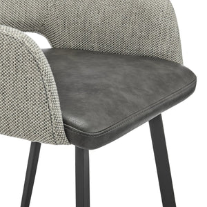 EuroStyle Desi Swivel Counter Stool Mixed Upholstery Steel Base For Kitchen Or Bar 21.5D x 21.5W x 36H 30584-DKGRY