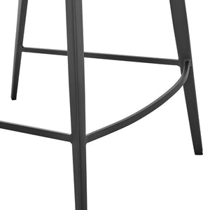 EuroStyle Desi Swivel Counter Stool Two-Tone Leatherette Fabric Seat Matte Black Steel Base Gray/Dark Brown 30584-LTBRN