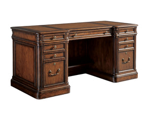Lexington Sligh Morgan Executive Desk - Traditional Cherry Design With Faux Leather Surface & Ample Storage Solutions Vernon Wood 305-400