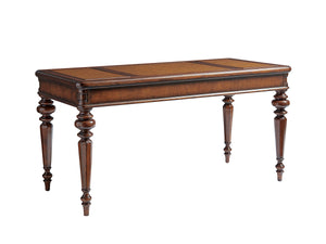 Lexington Sligh Rosslyn Writing Desk - Elegant Cherry Veneer Design With Faux Leather Surface And Self-closing Drawers Vernon Wood 305-412