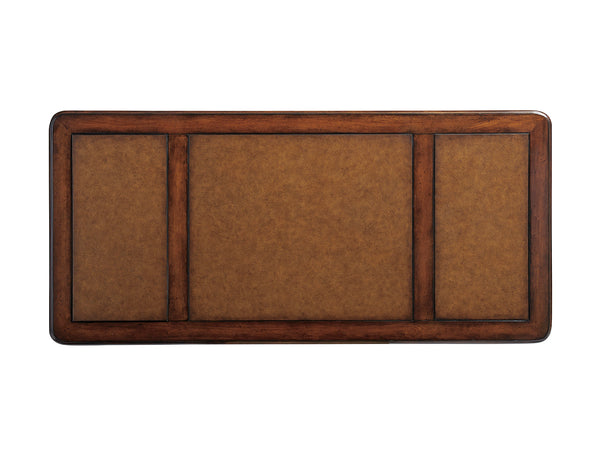 Lexington Sligh Rosslyn Writing Desk - Elegant Cherry Veneer Design With Faux Leather Surface And Self-closing Drawers Vernon Wood 305-412