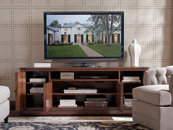 Lexington Sligh Waycroft Elegant Media Console With Cherry Finish, Adjustable Shelves, And Classic Styling Elements Vernon Wood 305-661