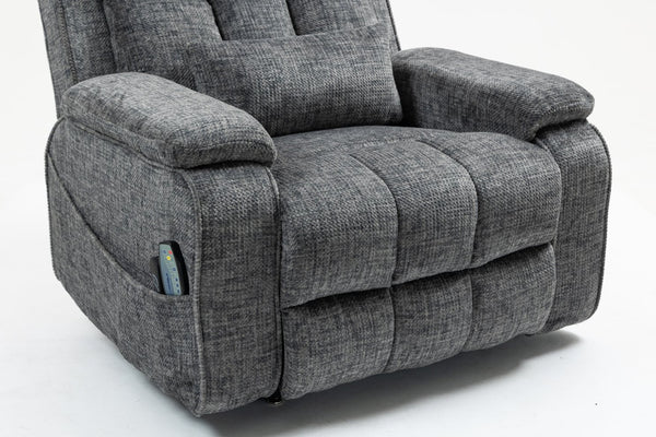 English Elm Oversized Power Lift Recliner Chair with Massage Heating and Usb Charging for Living Room Grey W547S00071