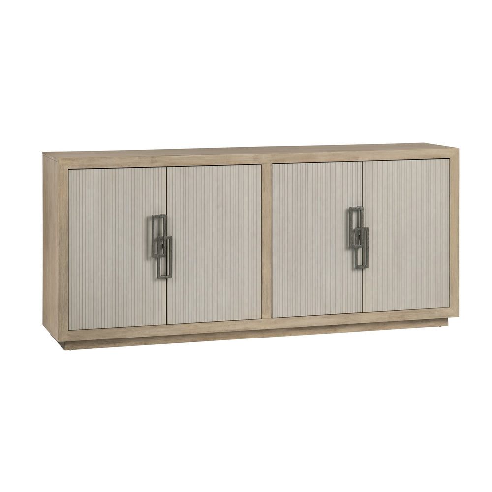 Crestview Collection Transitional Media Sideboard - Modern Storage Solution With Antique Nickel Accents For Your Living Room Tan Solid Wood Cvfdr1217