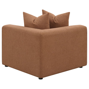 English Elm Colleen Terracotta Corner Chair With Pillows - Stylish Modular Seating For Modern Living Spaces B062P358077