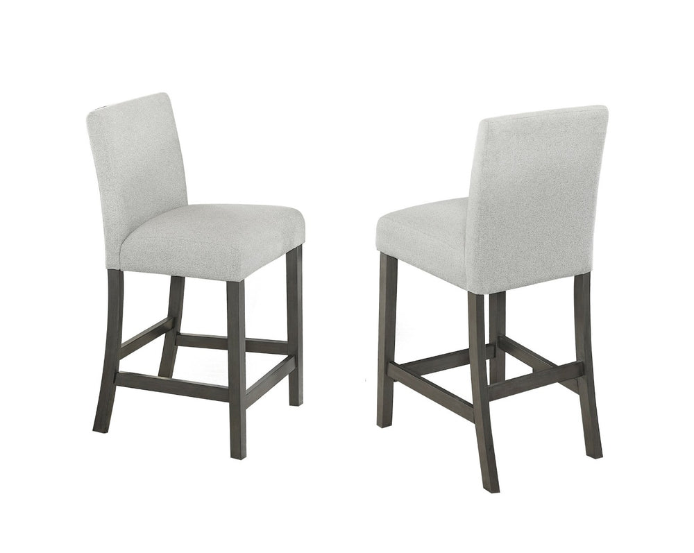 English Elm Selena Set Of 2 Modern Light Gray Counter Height Chairs With Gray Wood Frame & Ergonomic Comfort B061P406089-GIGA