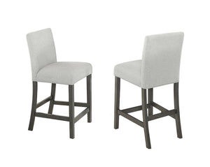 English Elm Selena Set Of 2 Modern Light Gray Counter Height Chairs With Gray Wood Frame & Ergonomic Comfort B061P406089-GIGA