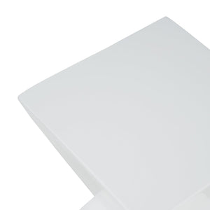 English Elm All Weather Mgo X Base Accent Table Geometric Sculptural Outdoor Indoor White N770P341402W