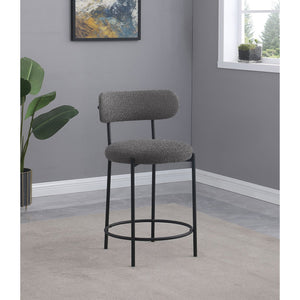 English Elm Concord Grey Boucle Counter Stools Set Of 2 - Stylish, Comfortable Chairs For Kitchen & Bar Use B062P299857