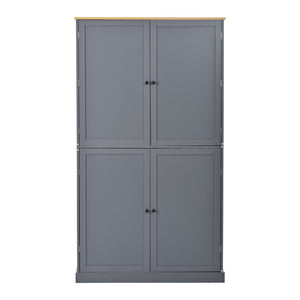 English Elm Topmax Freestanding Pantry Cabinet with Drawers Adjustable Shelves Kitchen Gray N717S000046E