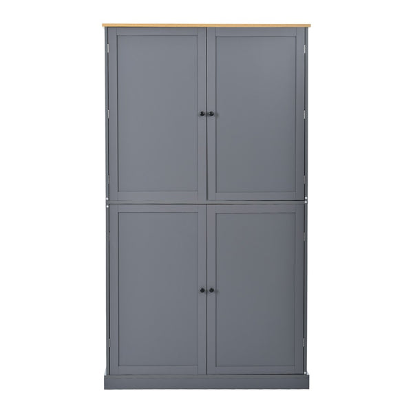 English Elm Topmax Freestanding Pantry Cabinet Gray Mdf with Drawers Door Shelves SP000046AAE