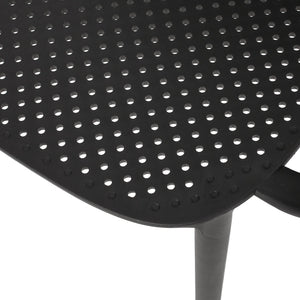 English Elm Christopher Knight Home® - GARDENIA Weather-Resistant Outdoor Dining Chair with Perforated Modern Design and Durable Polypropylene Frame Black 33.5 L x 23.5 W x 23.5 H 68521.00BLK